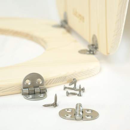 Halbrunde Edelstahlscharniere für Holzklappensitz (x 2)