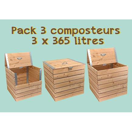 Pack 3 Douglas Composters 3 x 365 liters