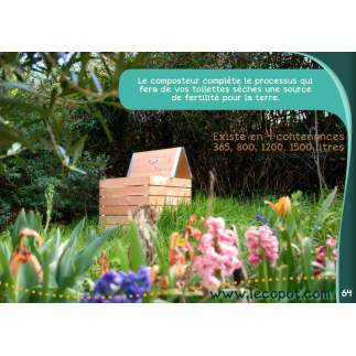 Pack 3 composteurs bois Douglas et métal 3 x 365 litres