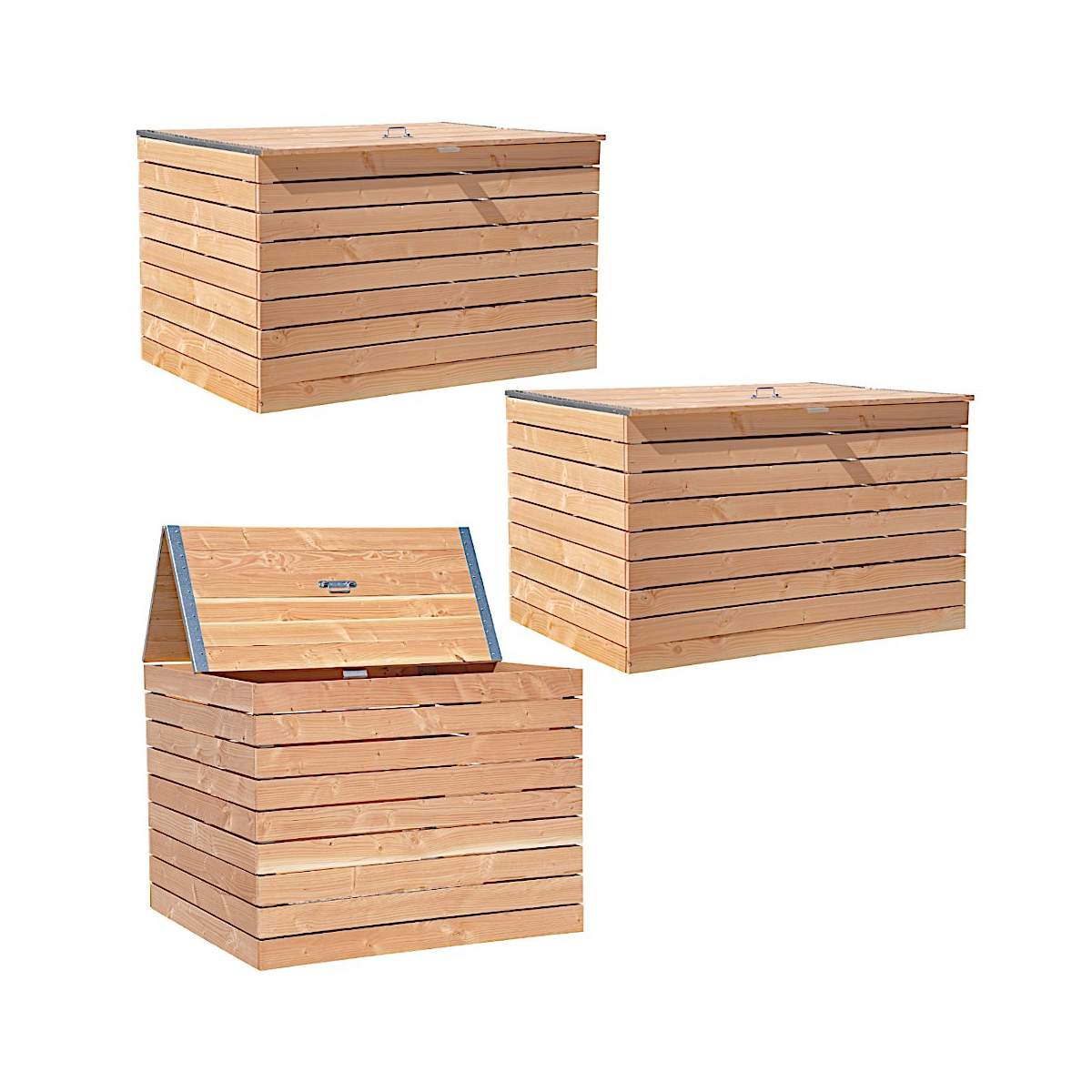 Set of three composters in Douglas wood. 4200 litres capacity Set of three composters in Douglas wood. 4200 litres capacity