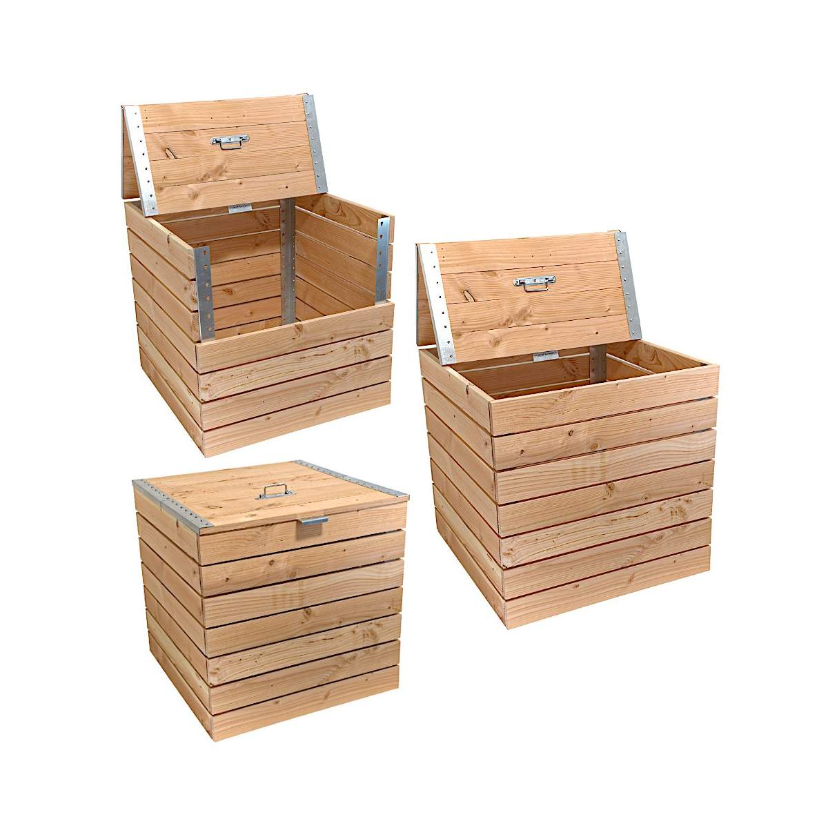 Pack 3 Composteurs en bois Douglas 3 x 365 litres Pack 3 Composteurs en bois Douglas 3 x 365 litres