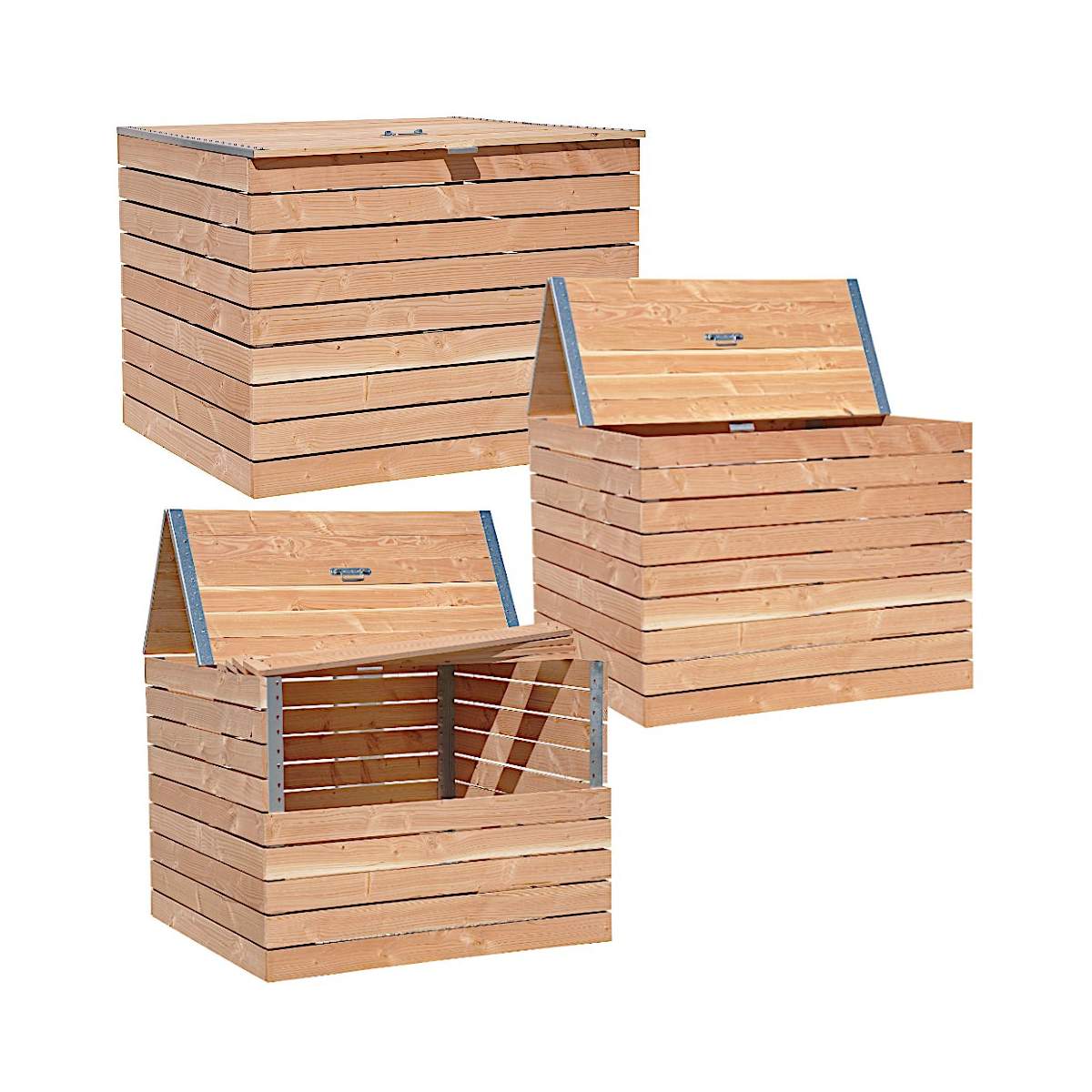 Pack 3 Composteurs en bois Douglas 3 x 1200 litres Pack 3 Composteurs en bois Douglas 3 x 1200 litres