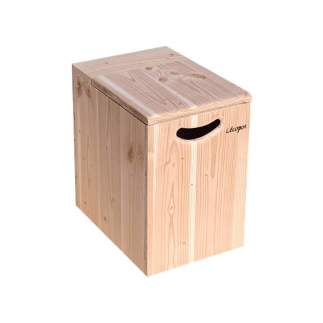 Holzbox für Sägespäne mit Deckel