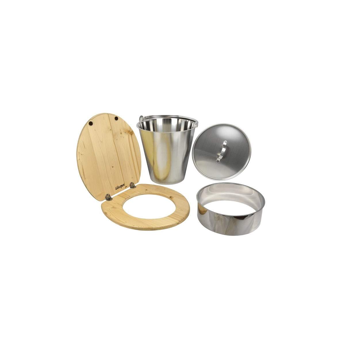 Ensemble complet fabriquer sa toilette sèche avec seau inox Ensemble complet fabriquer sa toilette sèche avec seau inox